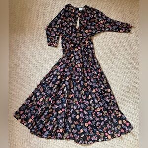 HD in Paris Black Floral Beautiful Maxi Dress size 6